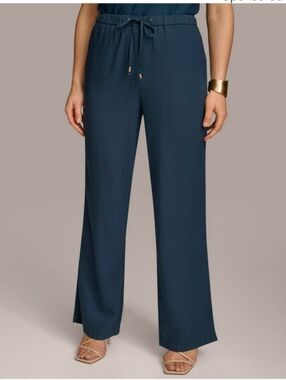 💖 Donna Karan New York Linen-blend Drawstring Pants